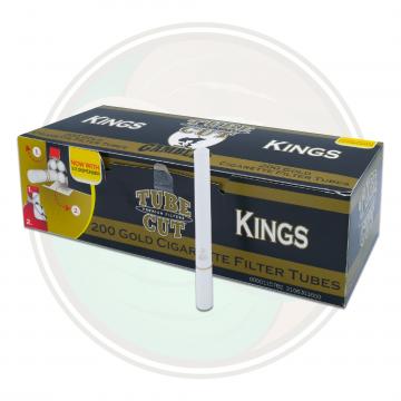 Gambler Tube Cut Gold Light King Size Cigarette Tubes for Roll Your Own Whole Leaf Tobacco Leaf Only